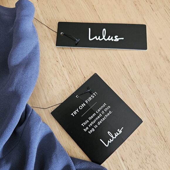 Lulus Wrap Dress Here's To Us High Low Maxi - Denim Blue- XL - NWT - Picture 5 of 11